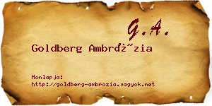 Goldberg Ambrózia névjegykártya